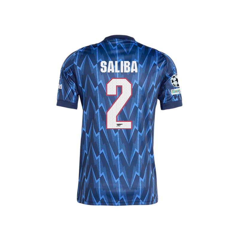 William Saliba 2 Arsenal 25/26 Away Jersey – Final Match Details Edition, Navy