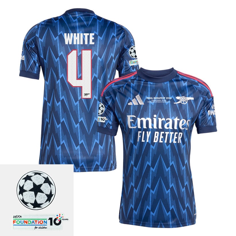 Ben White 4 Arsenal 25/26 Away Jersey – Final Match Details Edition, Navy