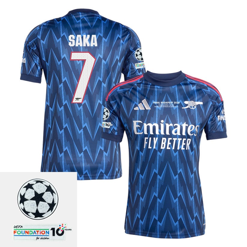 Bukayo Saka 7 Arsenal 25/26 Away Jersey – Final Match Details Edition, Navy