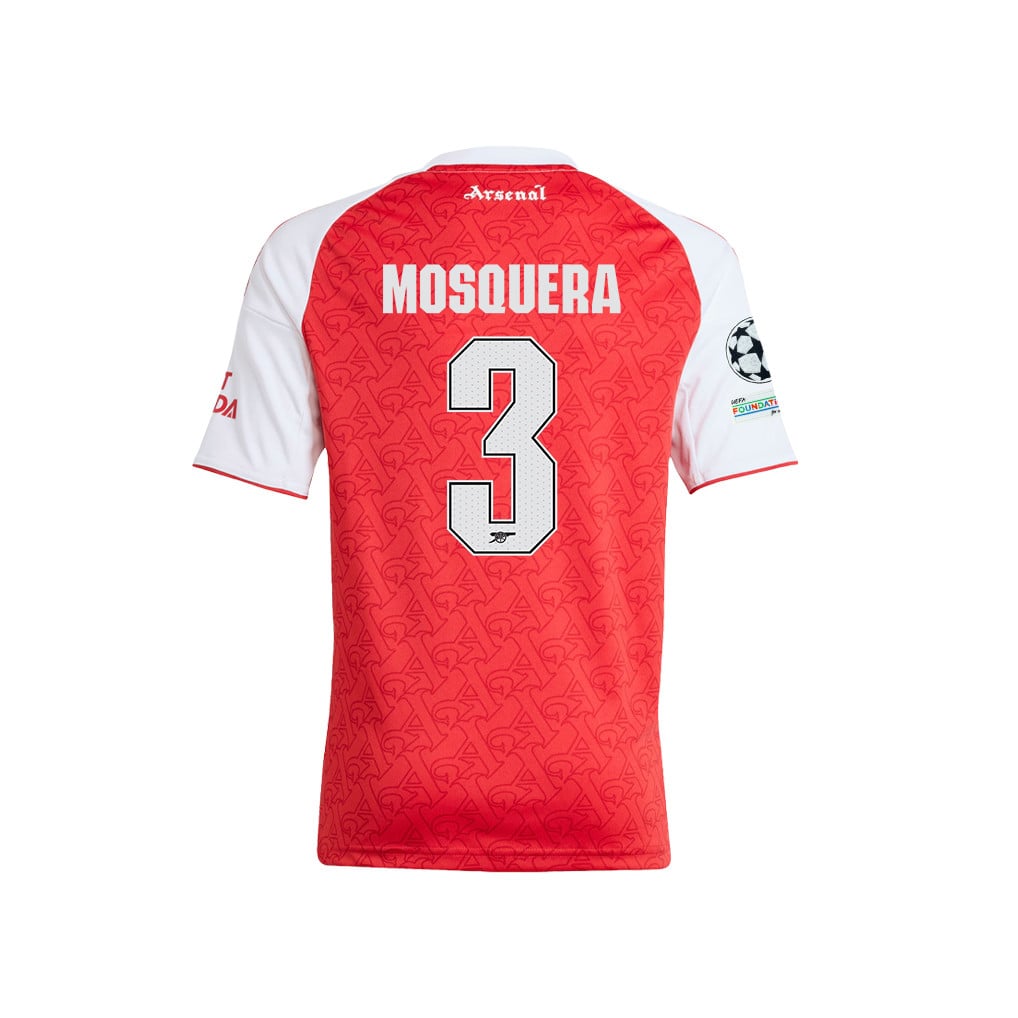 Cristhian Mosquera 3 Arsenal 2025/26 Final Match Detail Home Jersey – YOUTH, Red