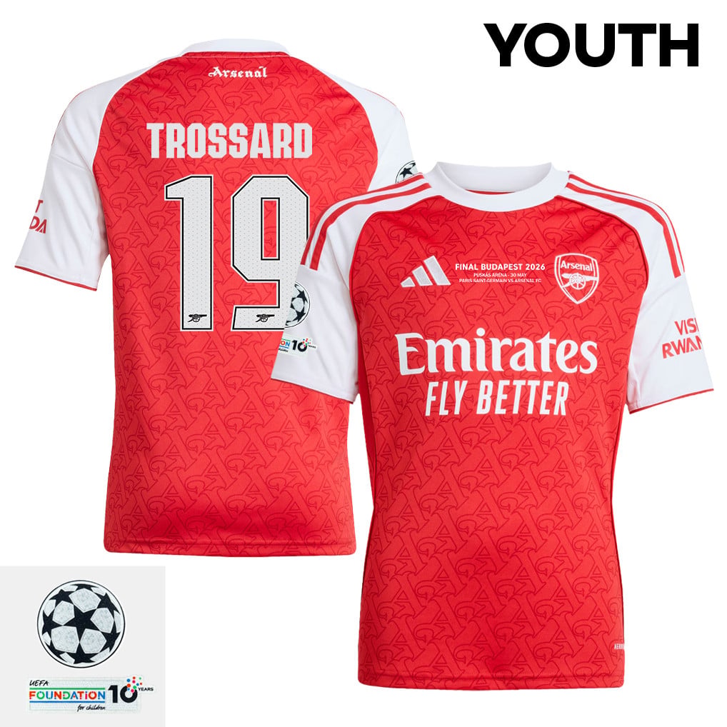 Leandro Trossard 19 Arsenal 2025/26 Final Match Detail Home Jersey – YOUTH, Red