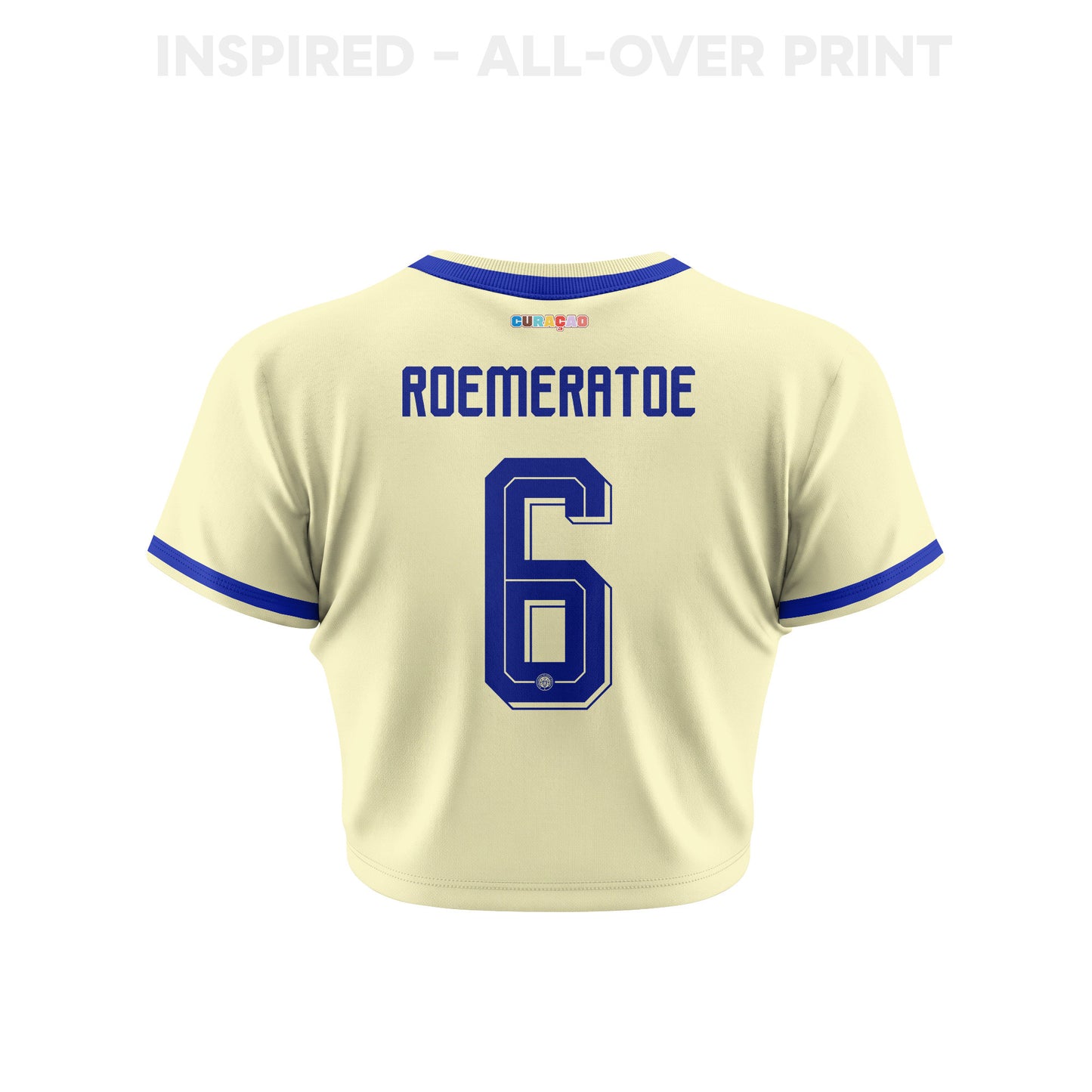 Godfried Roemeratoe 6 Curaçao 2026 Women's Away All-Over Print Cropped Jersey - Yellow