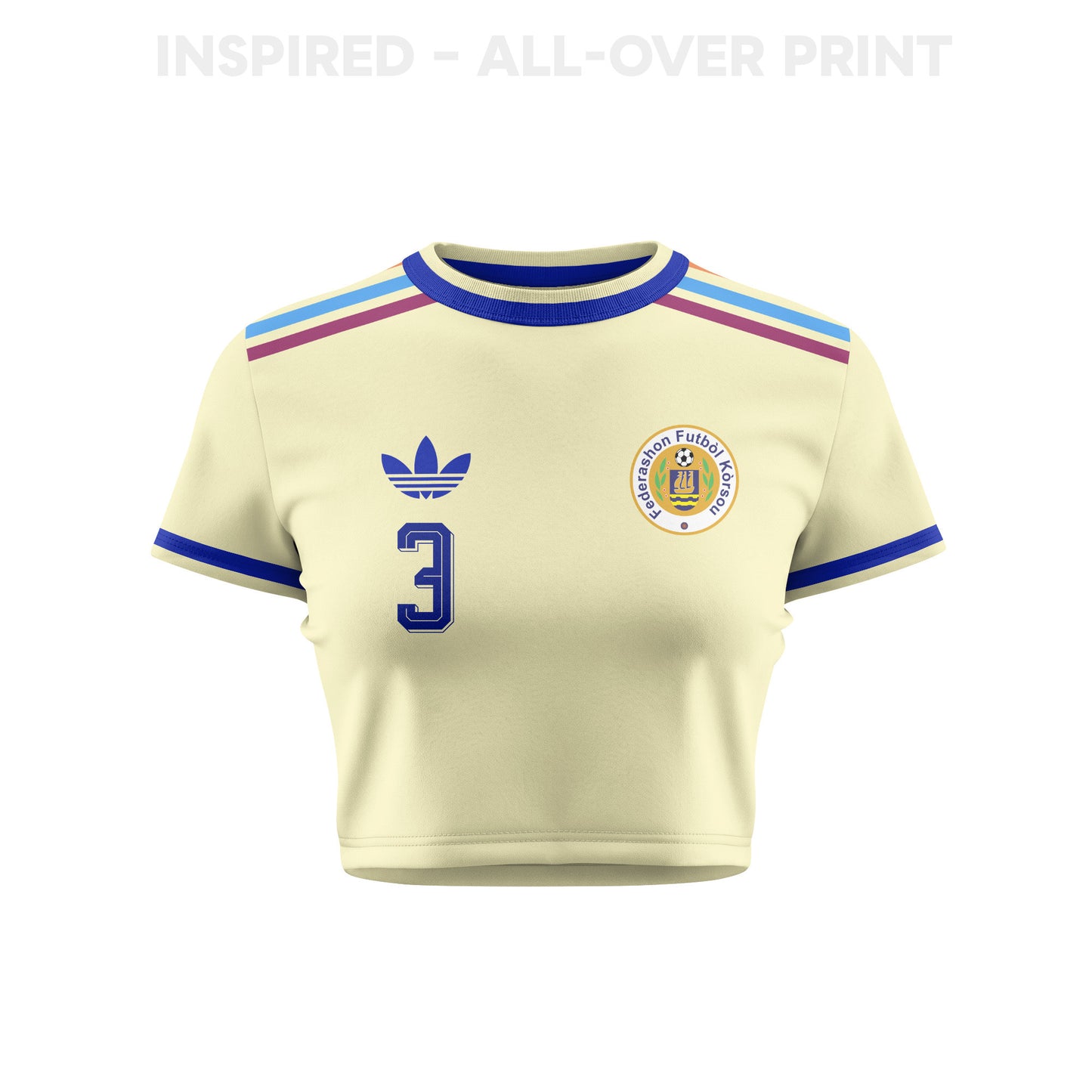 Juriën Gaari 3 Curaçao 2026 Women's Away All-Over Print Cropped Jersey - Yellow