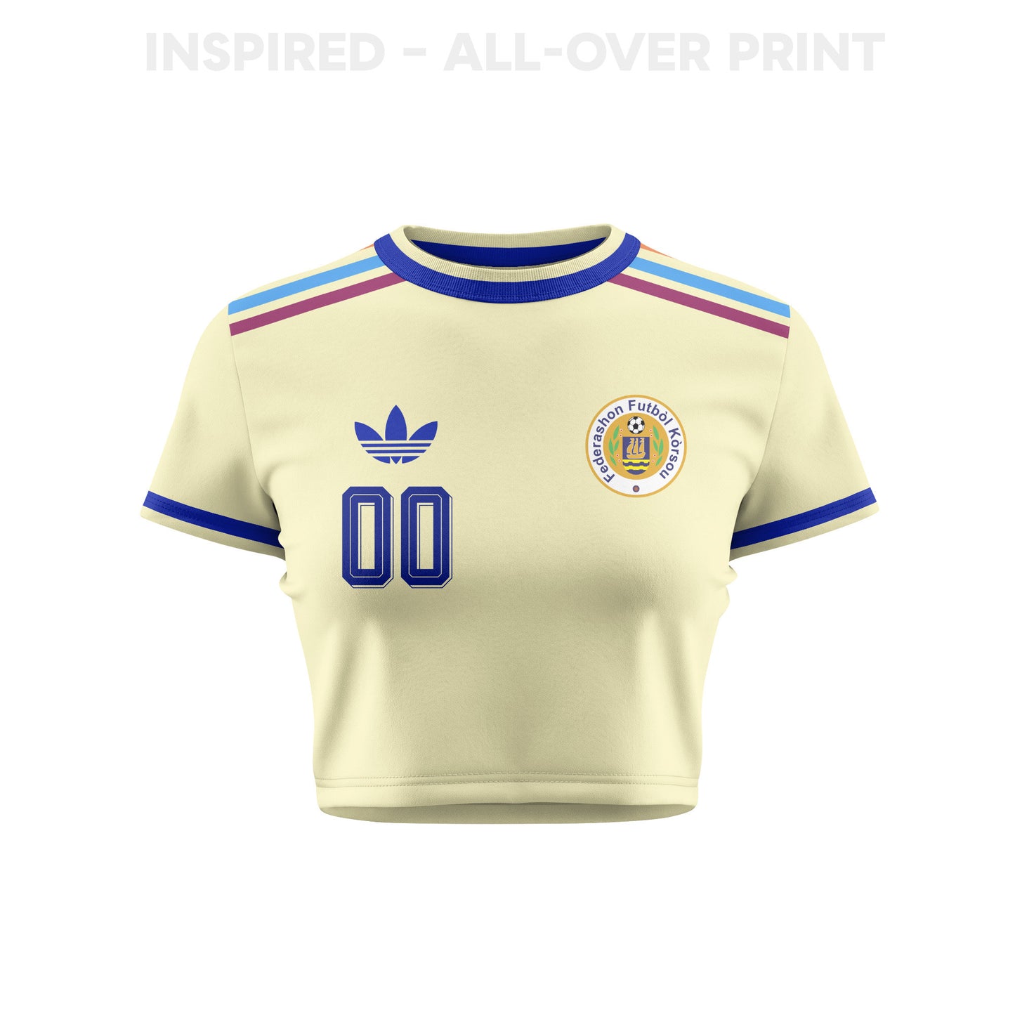 Curaçao 2026 Personalized Women's Away All-Over Print Cropped Jersey - Yellow