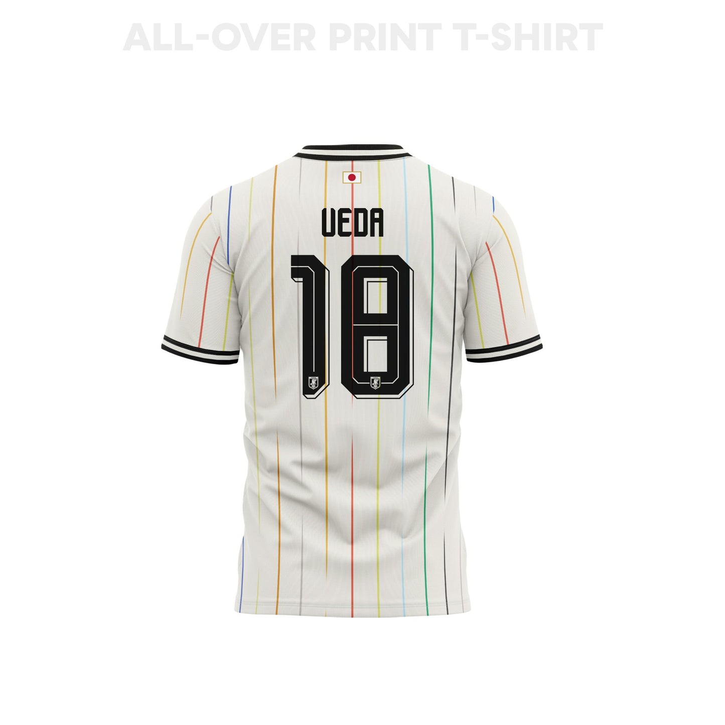 Ayase Ueda 18 Japan 2026 Away 3D T-Shirt Fully Printed – Unisex, White