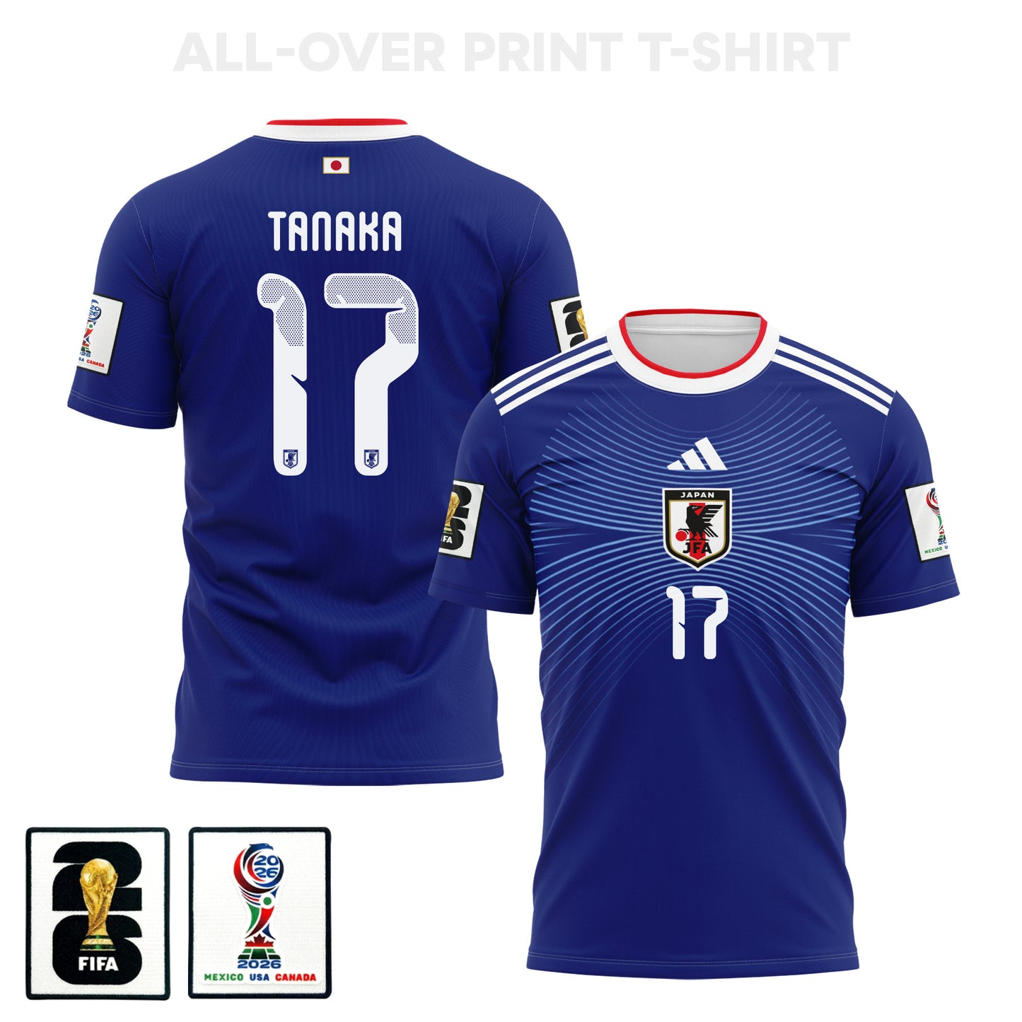 Ao Tanaka 17 Japan 2026 Home 3D T-Shirt Fully Printed – Unisex, Blue