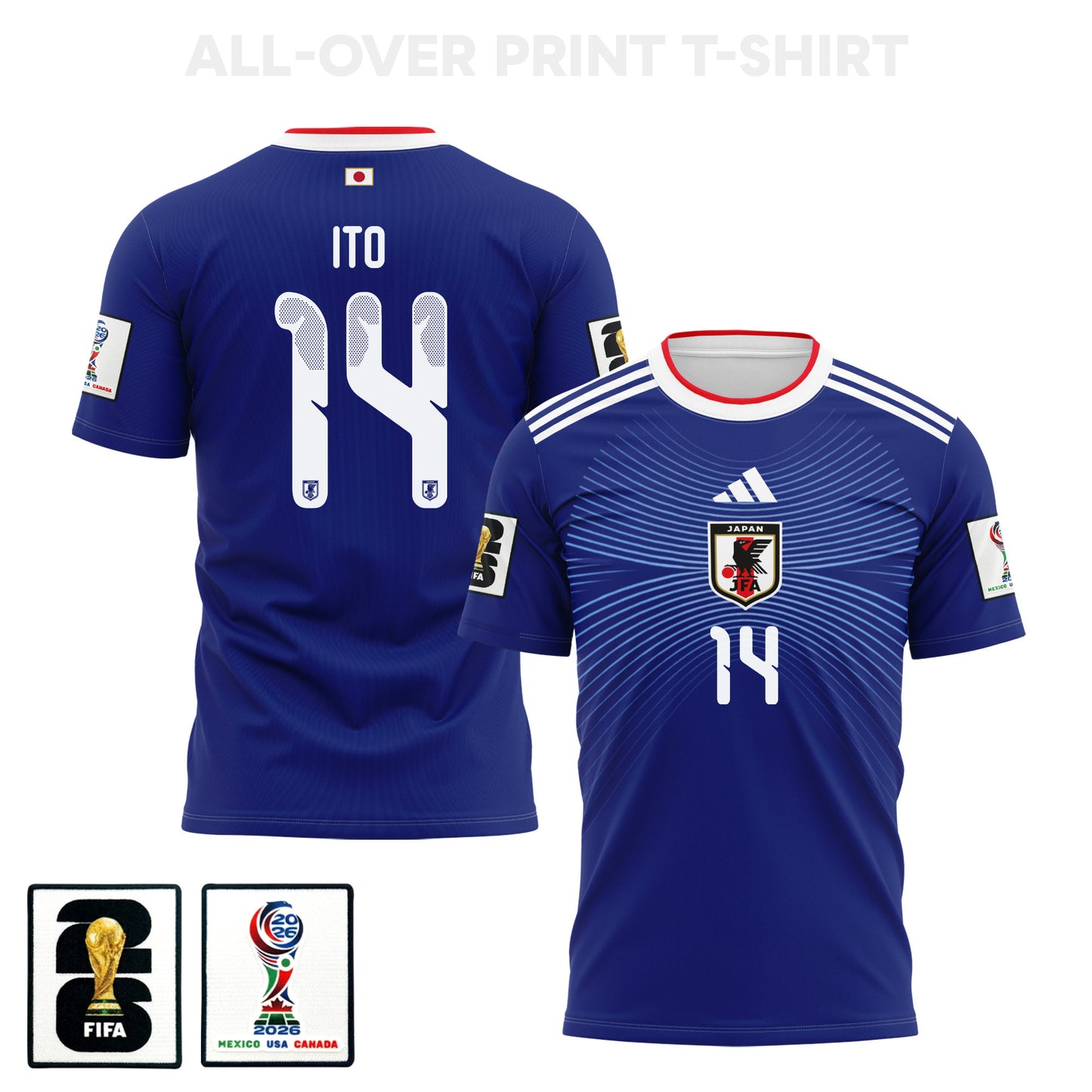 Junya Ito 14 Japan 2026 Home 3D T-Shirt Fully Printed – Unisex, Blue