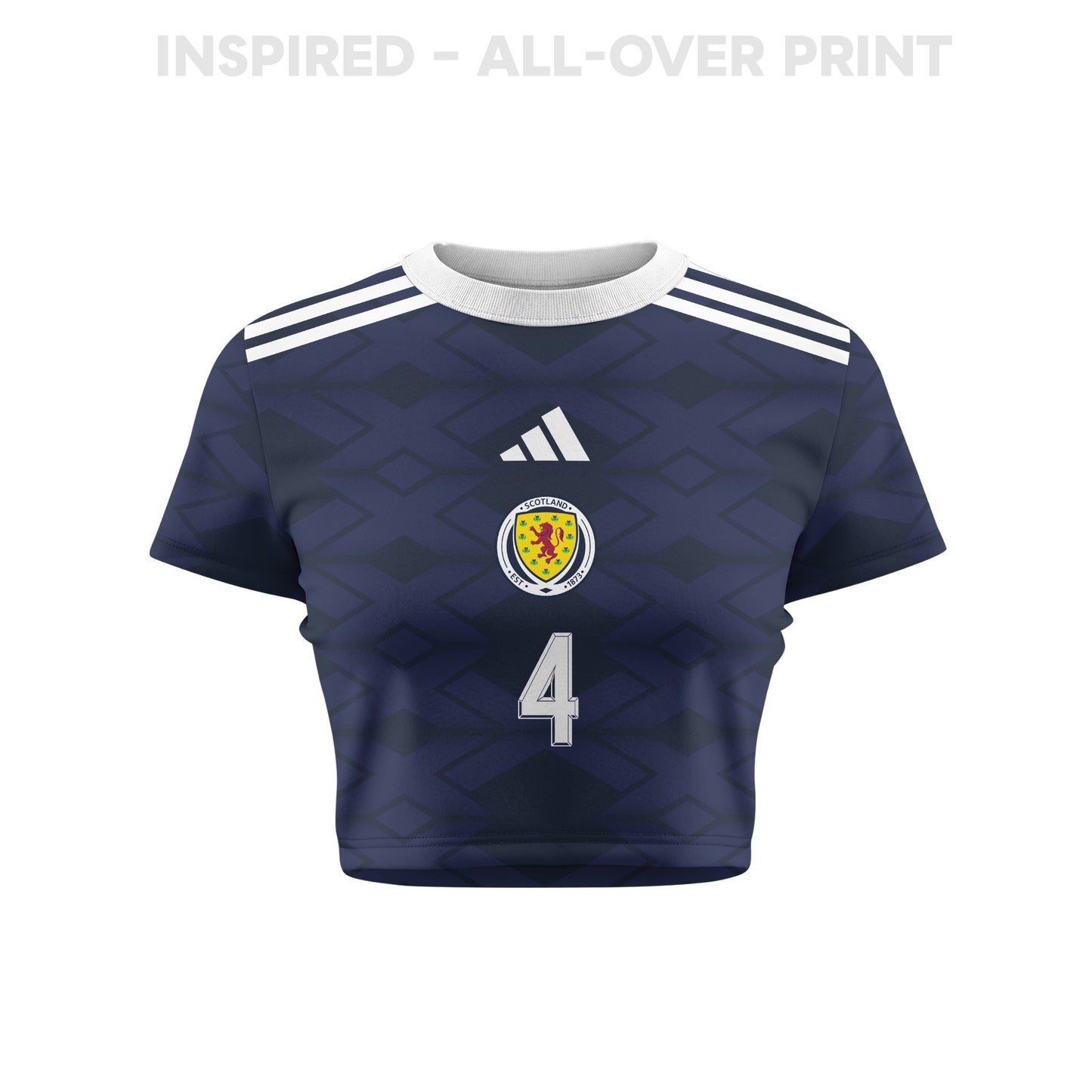 Scott McTominay 4 Scotland 2026 Women's Home All-Over Print Cropped Jersey - Navy