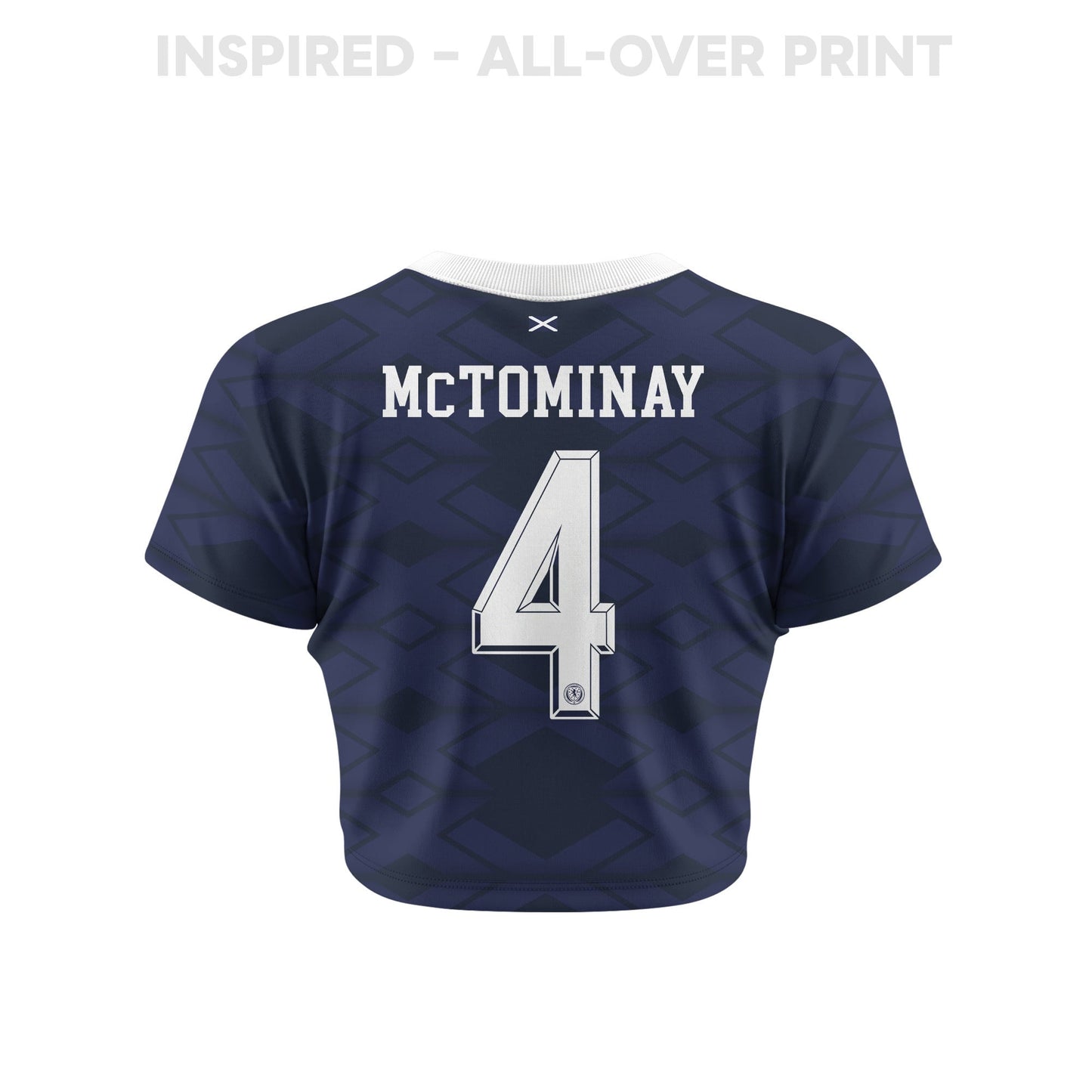 Scott McTominay 4 Scotland 2026 Women's Home All-Over Print Cropped Jersey - Navy