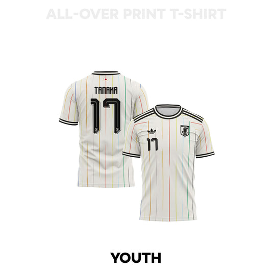 Ao Tanaka 17 Japan 2026 Youth Away 3D T-shirt Fully Printed – White