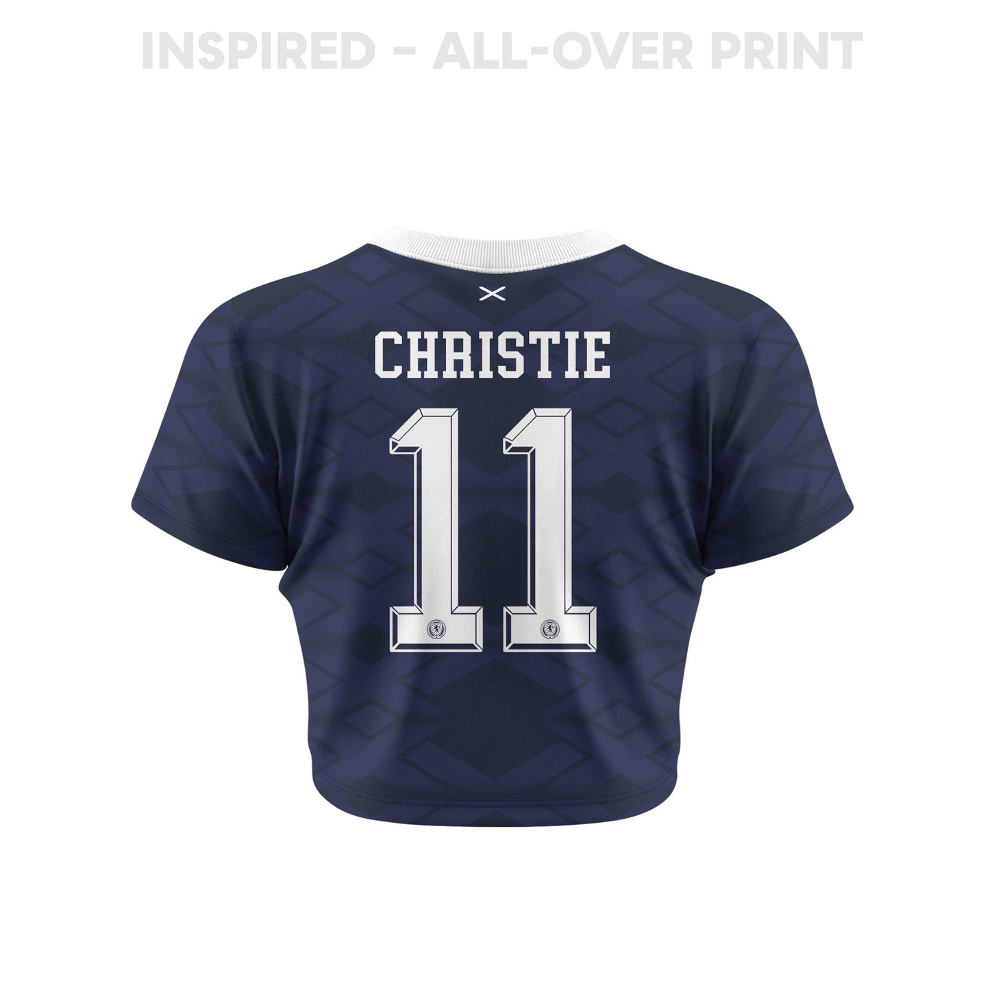Ryan Christie 11 Scotland 2026 Women's Home All-Over Print Cropped Jersey - Navy