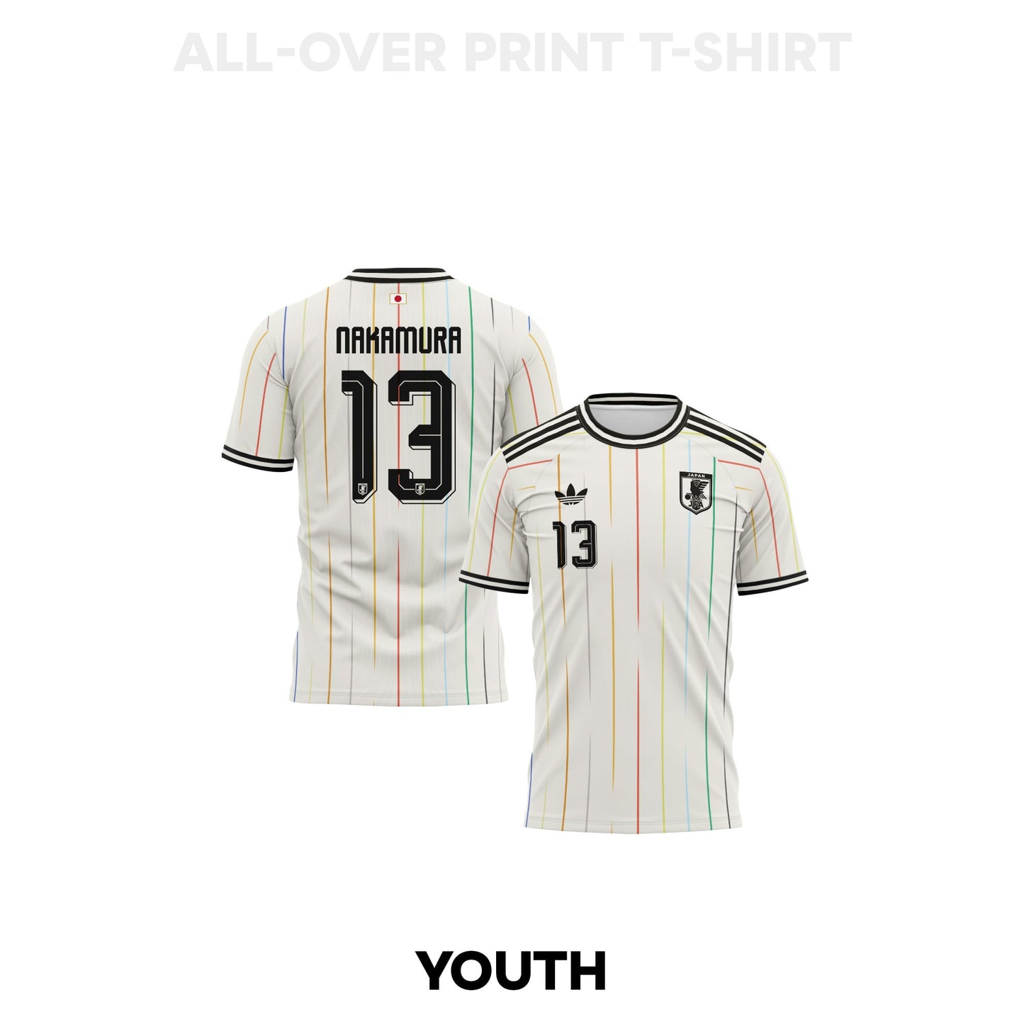 Keito Nakamura 13 Japan 2026 Youth Away 3D T-shirt Fully Printed – White
