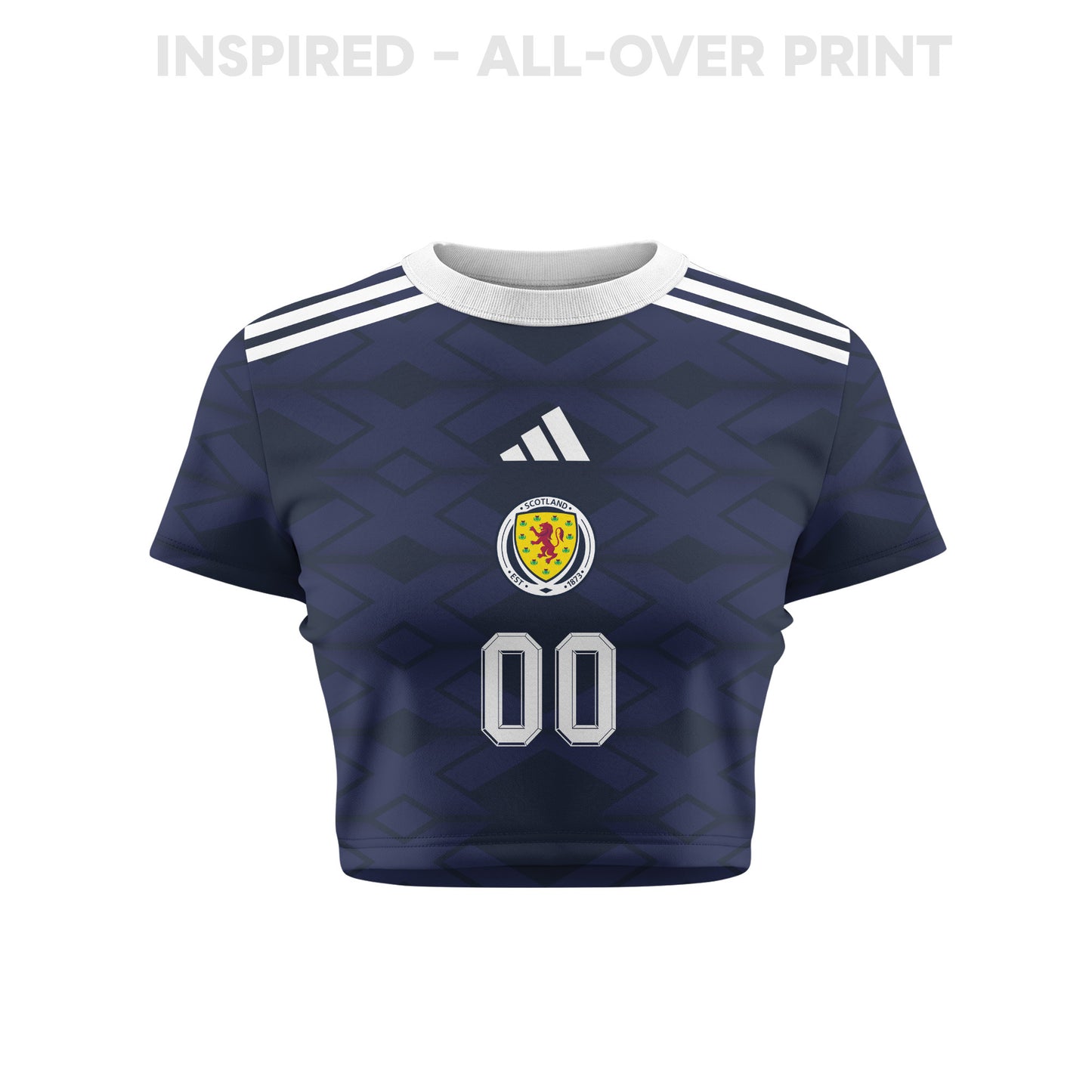 Scotland 2026 Personalized Women's Home All-Over Print Cropped Jersey - Navy