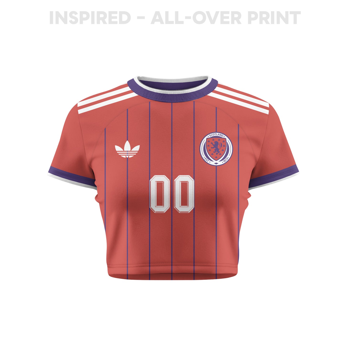 Scotland 2026 Personalized Women's Away All-Over Print Cropped Jersey - Red