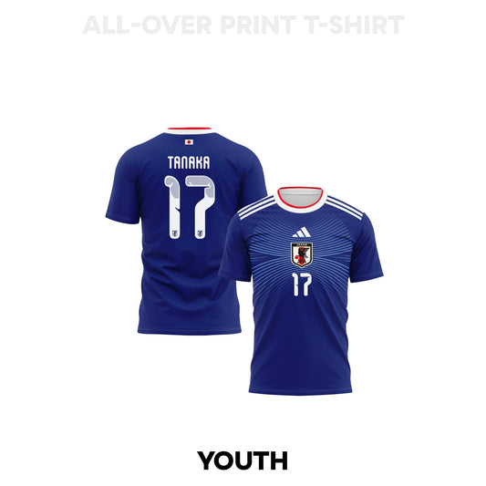 Ao Tanaka 17 Japan 2026 Youth Home 3D T-shirt Fully Printed – Blue