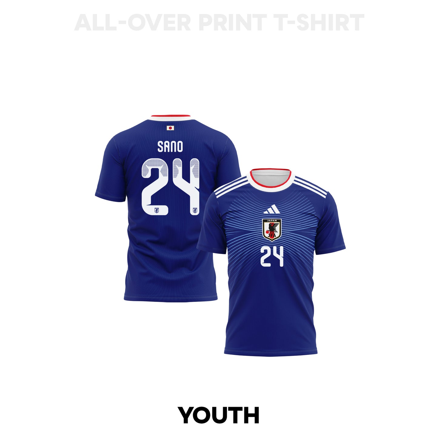 Kaishu Sano 24 Japan 2026 Youth Home 3D T-shirt Fully Printed – Blue