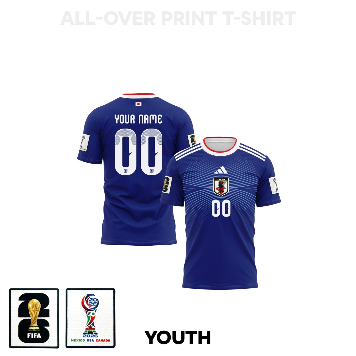 Japan 2026 Youth Home 3D T-shirt Fully Printed – Personalized – Blue