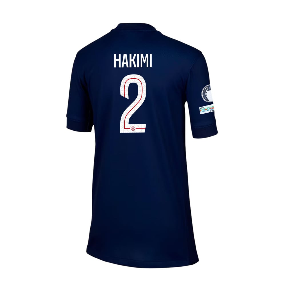 Achraf Hakimi 2 Paris Saint-Germain 2025/26 Final Match Detail Home Jersey – YOUTH, Navy