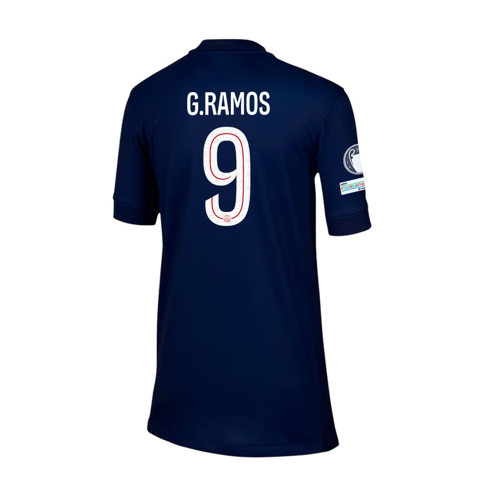 Gonçalo Ramos 9 Paris Saint-Germain 2025/26 Final Match Detail Home Jersey – YOUTH, Navy