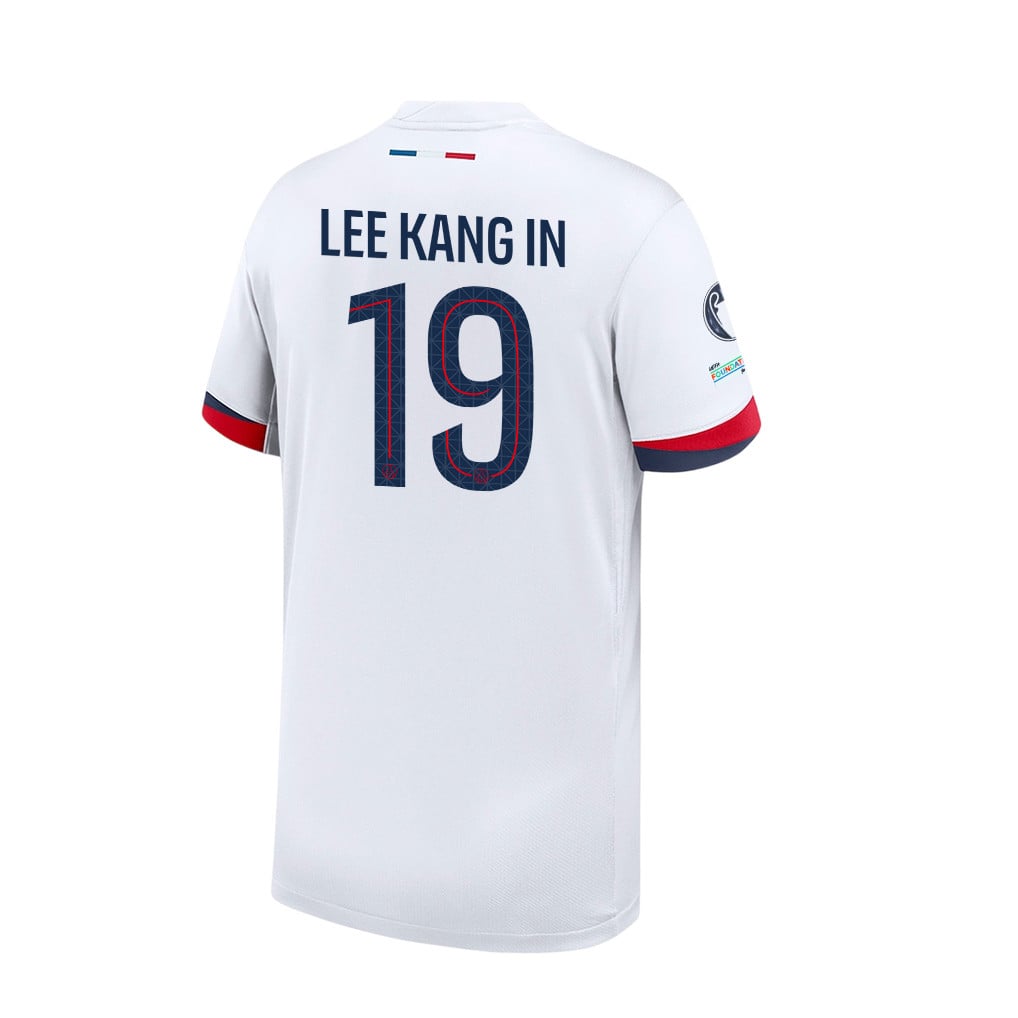 Kang-in Lee 19 Paris Saint-Germain 2025/26 Final Match Detail Away Jersey – YOUTH, White