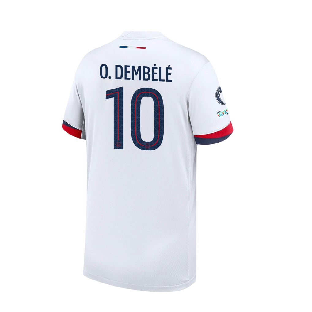 Ousmane Dembélé 10 Paris Saint-Germain 2025/26 Final Match Detail Away Jersey – YOUTH, White