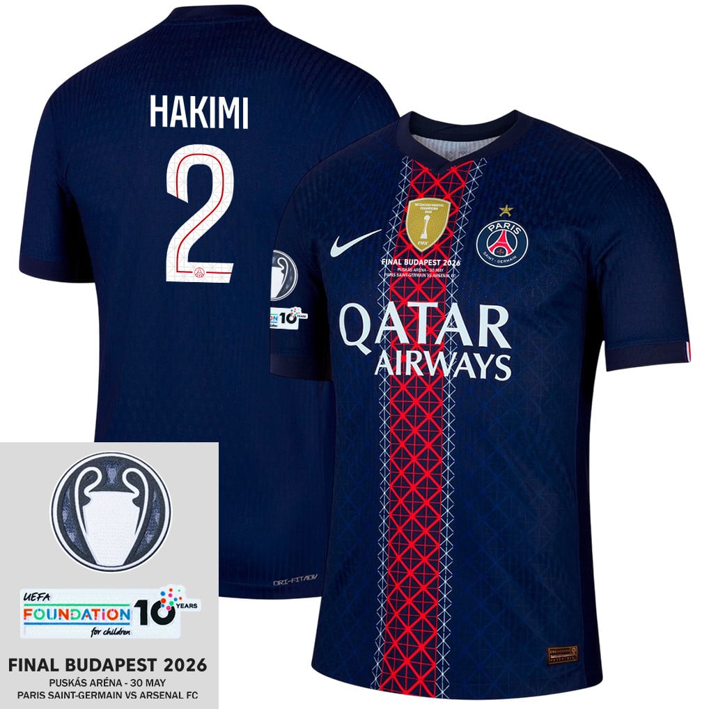 Achraf Hakimi 2 Paris Saint-Germain 25/26 Final Match Detail Home Jersey – Men, Navy