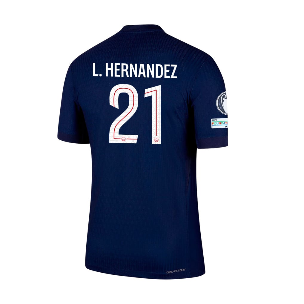 Lucas Hernández 21 Paris Saint-Germain 25/26 Final Match Detail Home Jersey – Men, Navy
