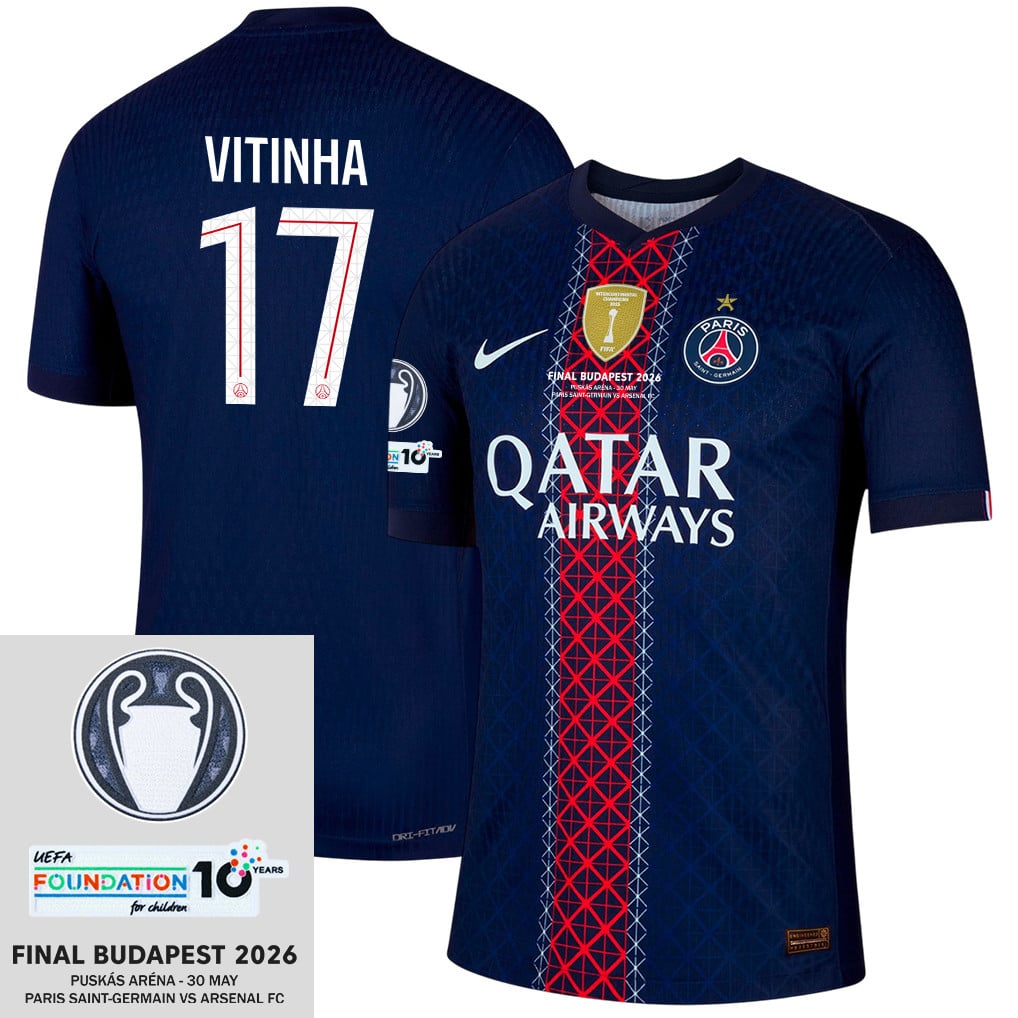 Vitinha 17 Paris Saint-Germain 25/26 Final Match Detail Home Jersey – Men, Navy
