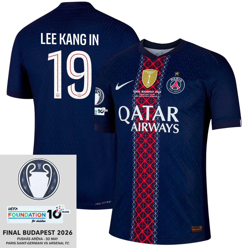 Kang-in Lee 19 Paris Saint-Germain 25/26 Final Match Detail Home Jersey – Men, Navy
