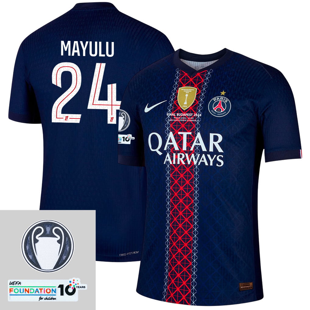 Senny Mayulu 24 Paris Saint-Germain 25/26 Final Match Detail Home Jersey – Men, Navy