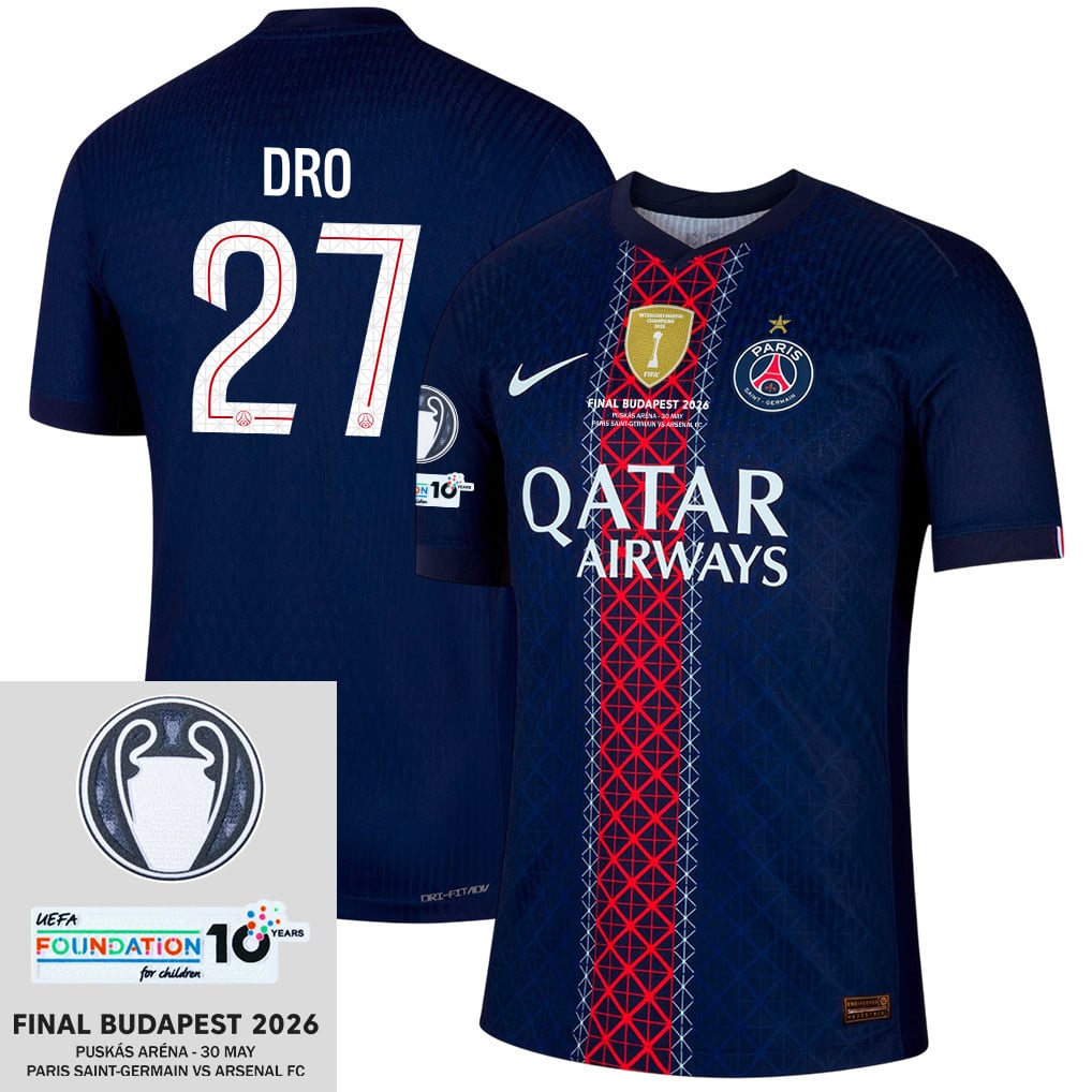 Dro Fernández 27 Paris Saint-Germain 25/26 Final Match Detail Home Jersey – Men, Navy