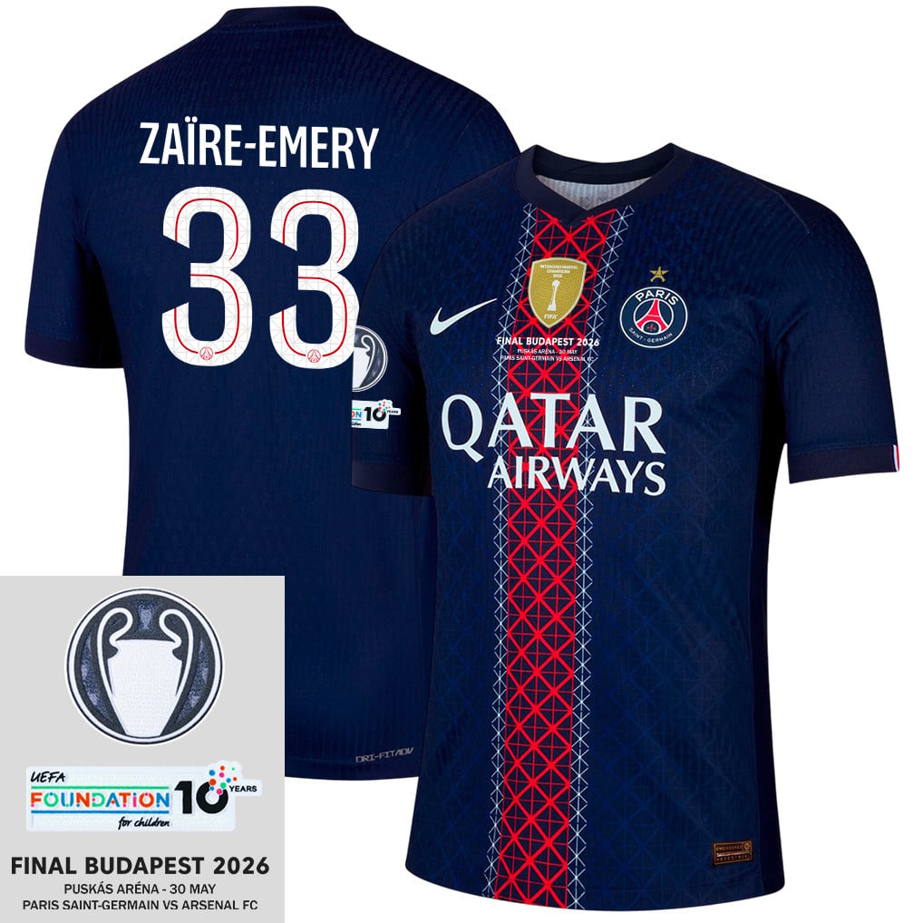 Warren Zaïre-Emery 33 Paris Saint-Germain 25/26 Final Match Detail Home Jersey – Men, Navy