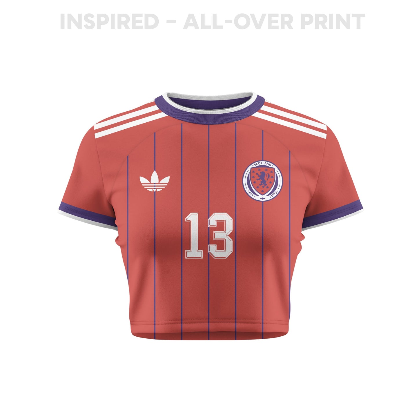 Jack Hendry 13 Scotland 2026 Women's Away All-Over Print Cropped Jersey - Red