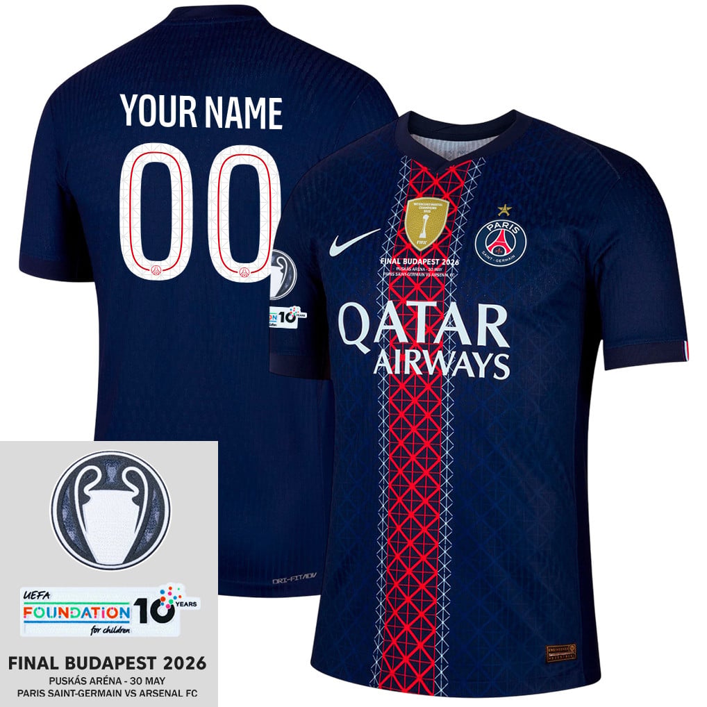 Paris Saint-Germain 25/26 Final Match Detail Custom Name Home Jersey – Men, Navy
