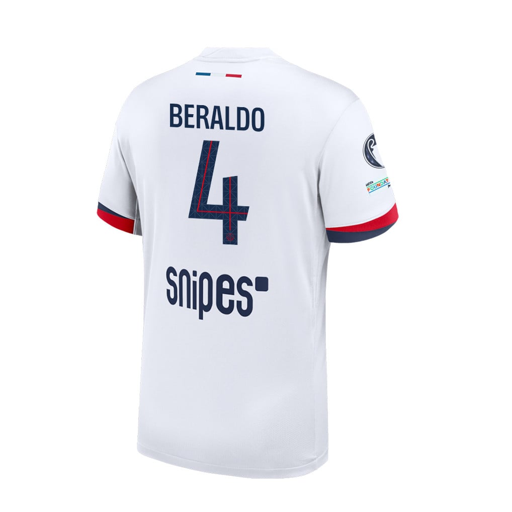 Lucas Beraldo 4 Paris Saint-Germain 25/26 Final Match Detail Away Jersey – Men, White