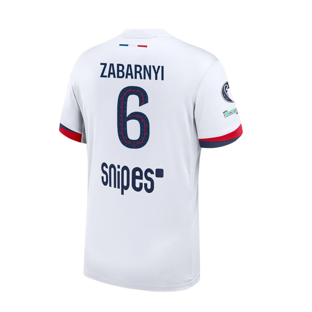 Illia Zabarnyi 6 Paris Saint-Germain 25/26 Final Match Detail Away Jersey – Men, White