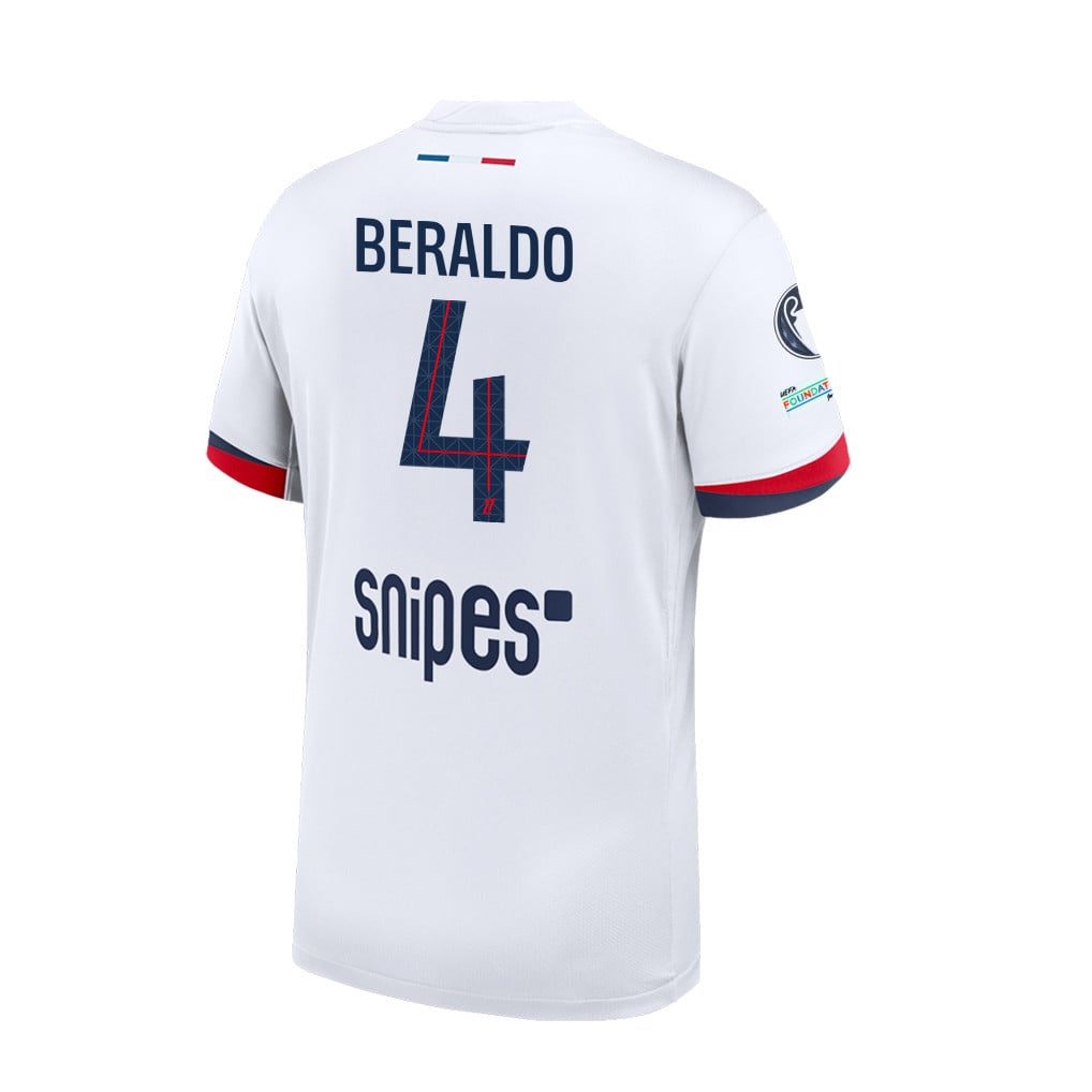David Boly 42 Paris Saint-Germain 25/26 Final Match Detail Away Jersey – Men, White