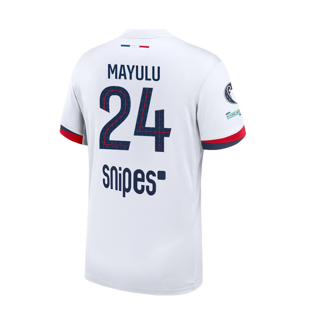 Senny Mayulu 24 Paris Saint-Germain 25/26 Final Match Detail Away Jersey – Men, White