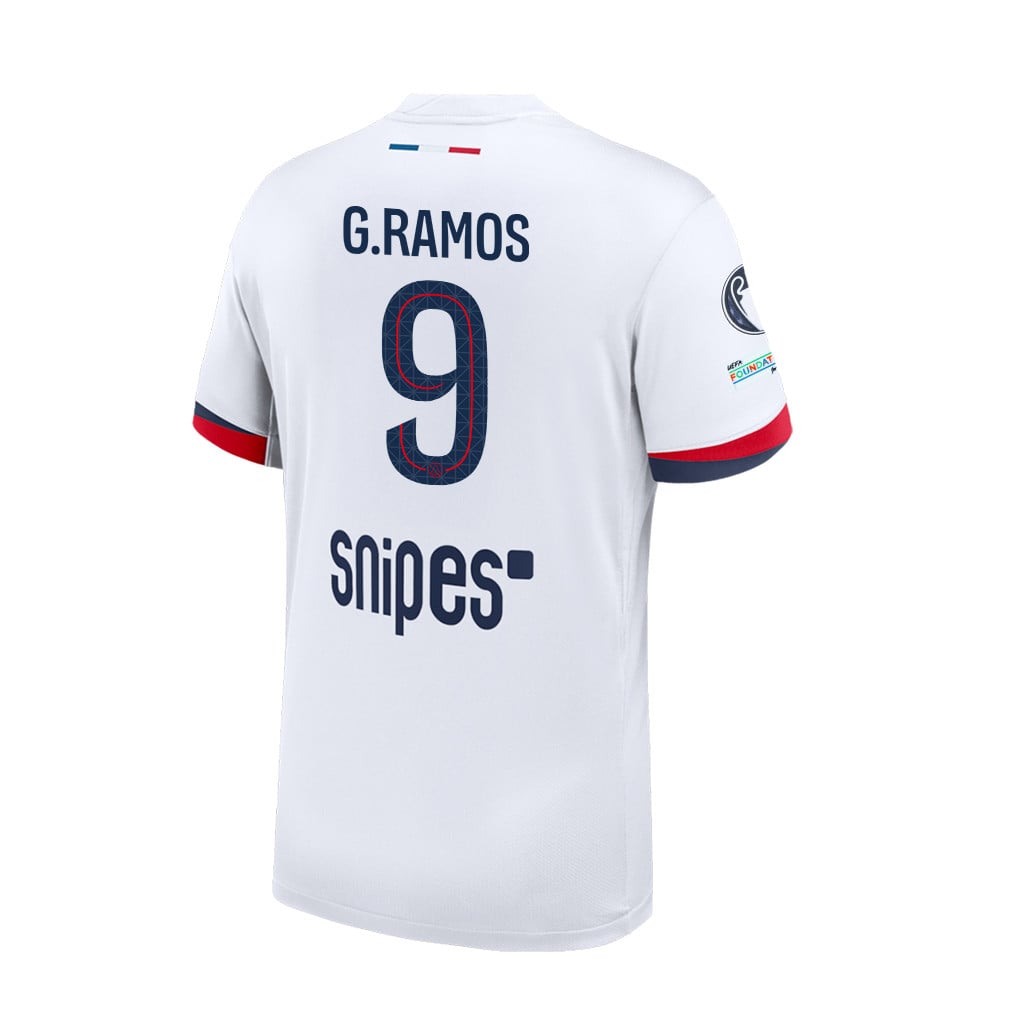 Gonçalo Ramos 9 Paris Saint-Germain 25/26 Final Match Detail Away Jersey – Men, White
