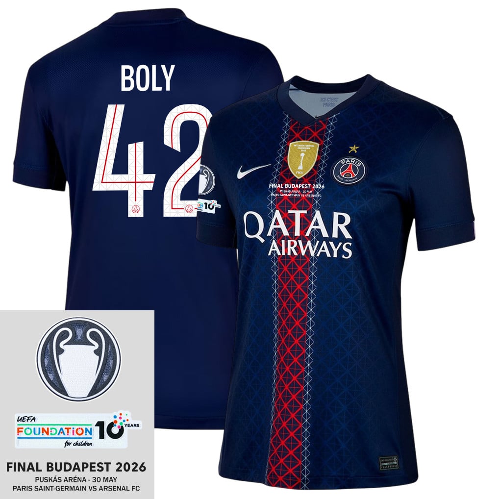 David Boly 42 Paris Saint-Germain 25/26 Final Match Details Edition Home Jersey - Women, Navy