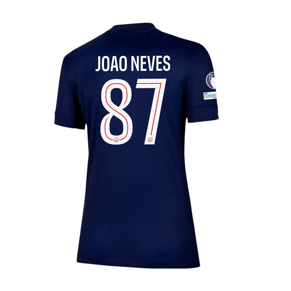 João Neves 87 Paris Saint-Germain 25/26 Final Match Details Edition Home Jersey - Women, Navy