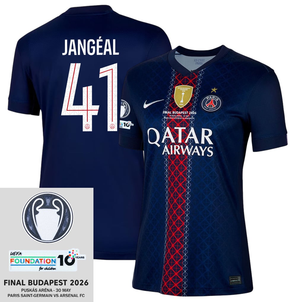Mathis Jangeal 41 Paris Saint-Germain 25/26 Final Match Details Edition Home Jersey - Women, Navy