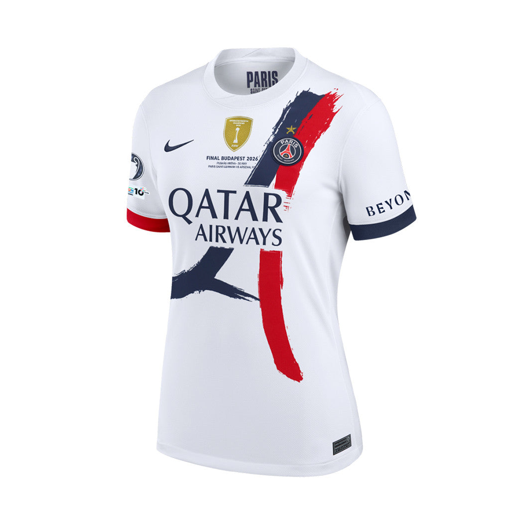 Lucas Beraldo 4 Paris Saint-Germain 25/26 Final Match Details Edition Away Jersey - Women, White