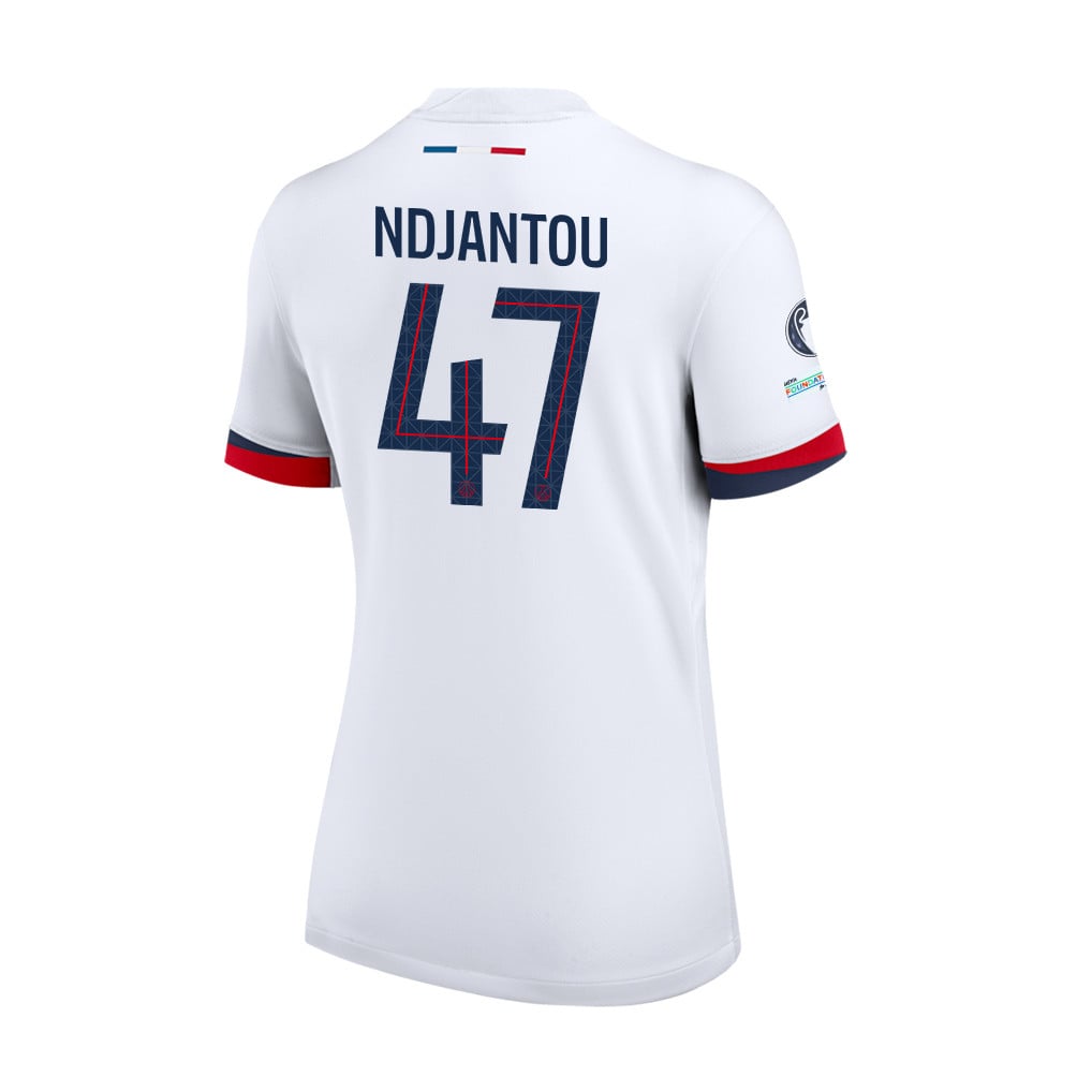 Quentin Ndjantou 47 Paris Saint-Germain 25/26 Final Match Details Edition Away Jersey - Women, White