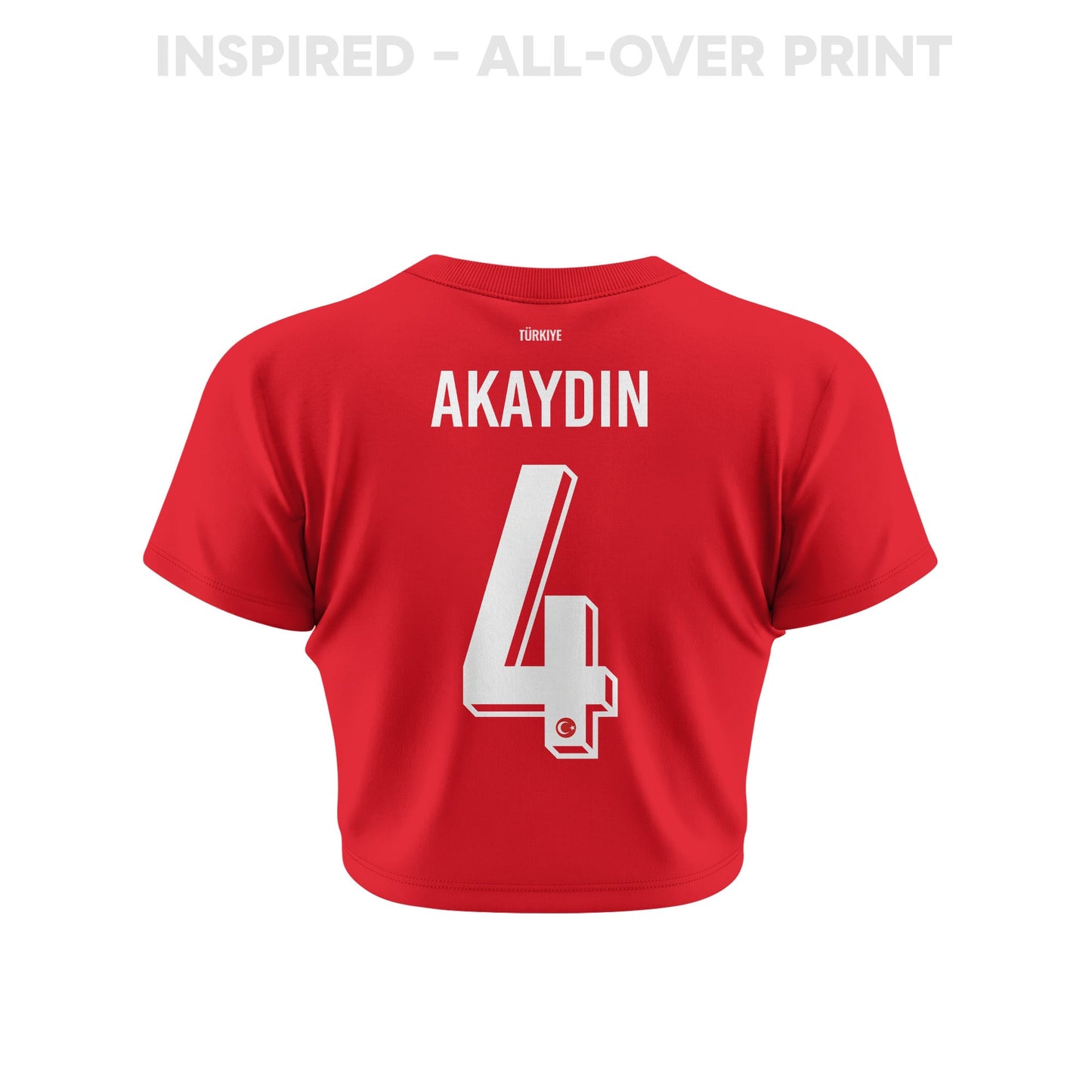 Samet Akaydin 4 Turkey 2026 Women's Home All-Over Print Cropped Jersey - Red