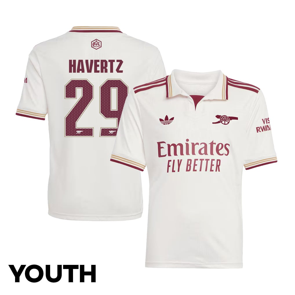 Kai Havertz 29 Arsenal 25/26 Third YOUTH Jersey - White