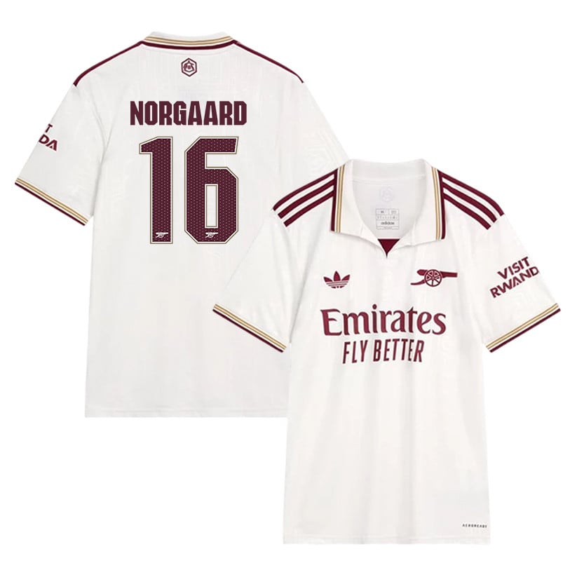 Christian Nørgaard 16 Arsenal 25/26 Third Men Jersey - White