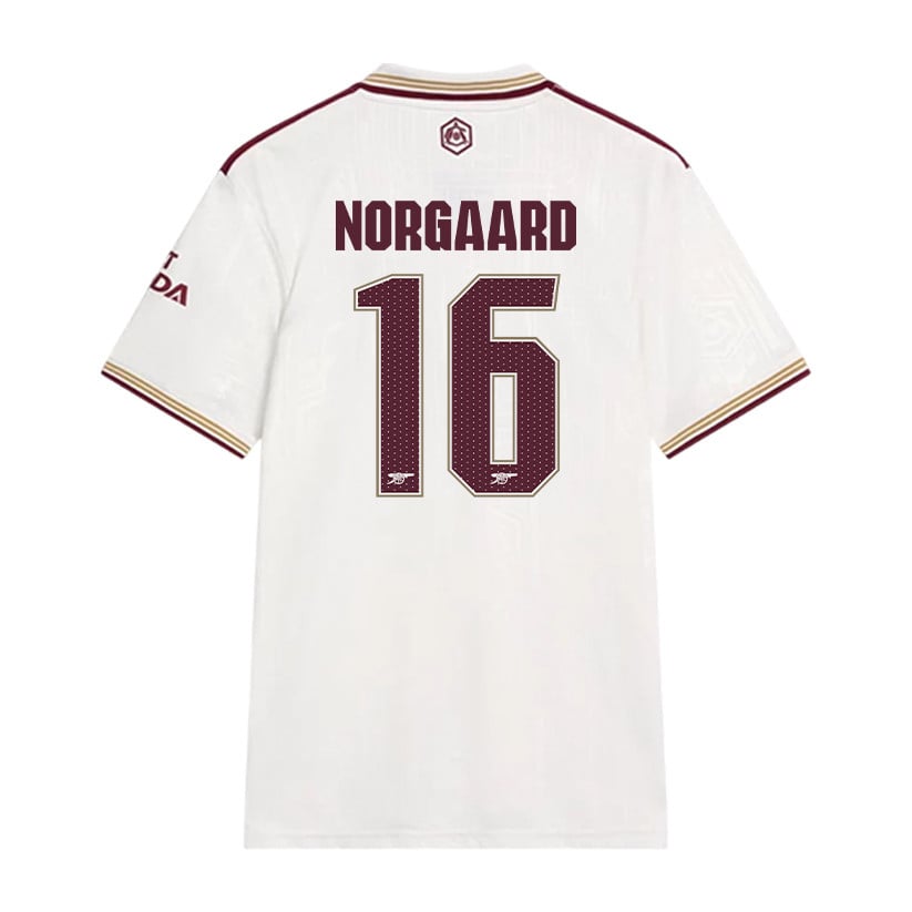 Christian Nørgaard 16 Arsenal 25/26 Third Men Jersey - White