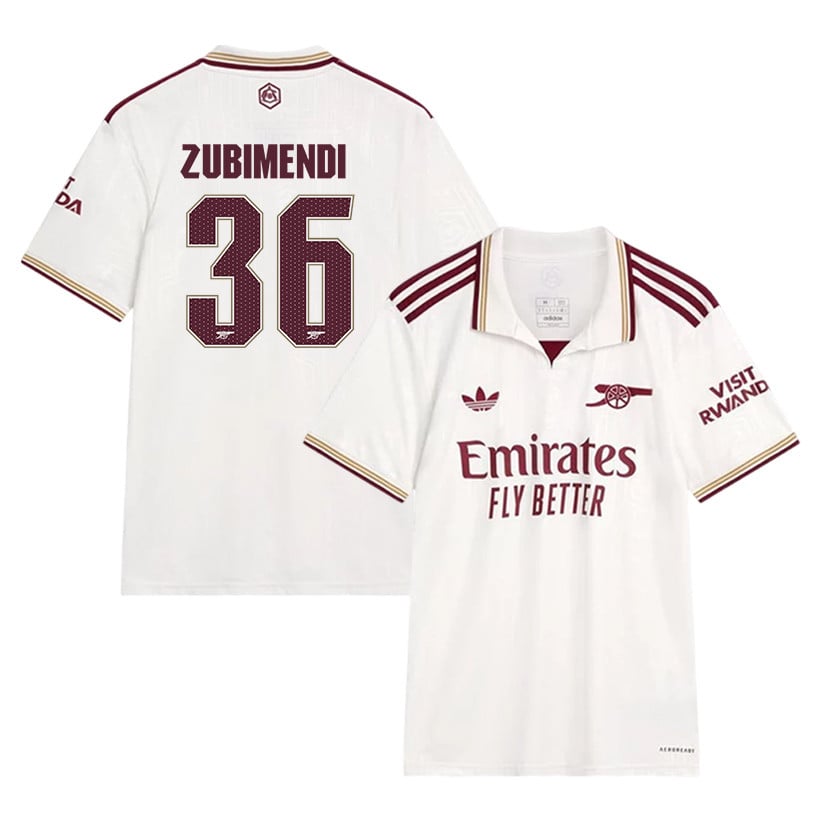 Martin Zubimendi 36 Arsenal 25/26 Third Men Jersey - White