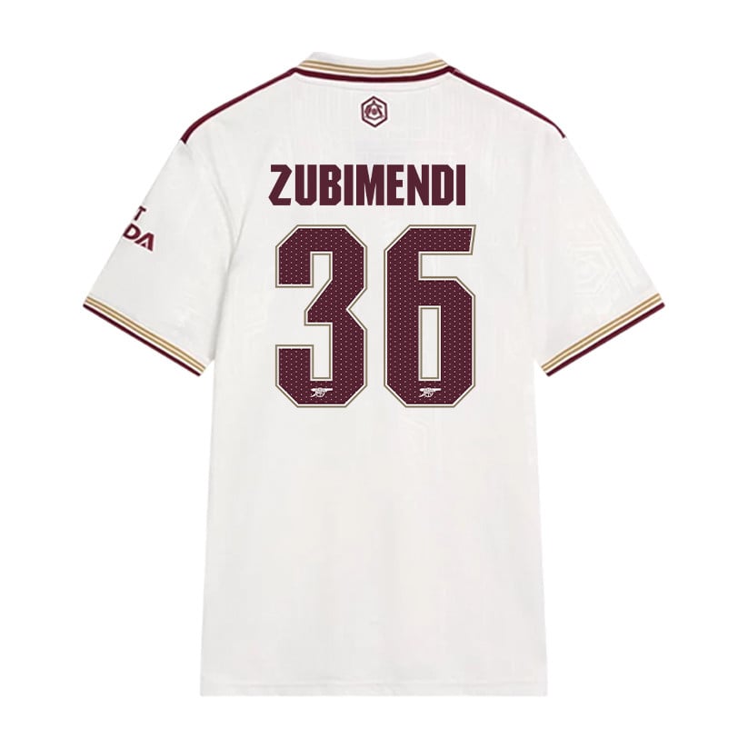 Martin Zubimendi 36 Arsenal 25/26 Third Men Jersey - White